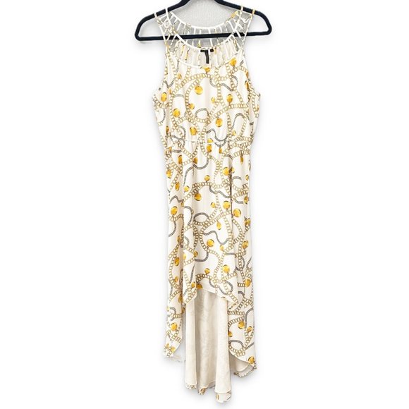 BCBG - Gold Combo, Tank Top Cut Out, Hi Lo Maxi Dress, Size Small - Picture 2 of 13